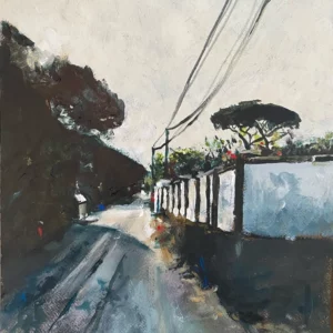 La imagen muestra una pintura titulada Chiclana Roadside.
